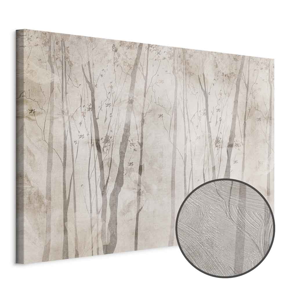 Beige Forest Trees Canvas Print