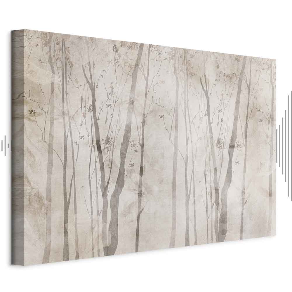 Beige Forest Trees Canvas Print