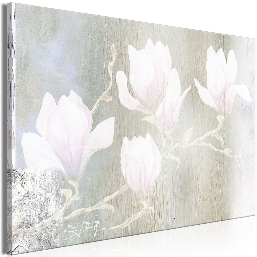 Canvas Print White Magnolias Wide (1 Part)