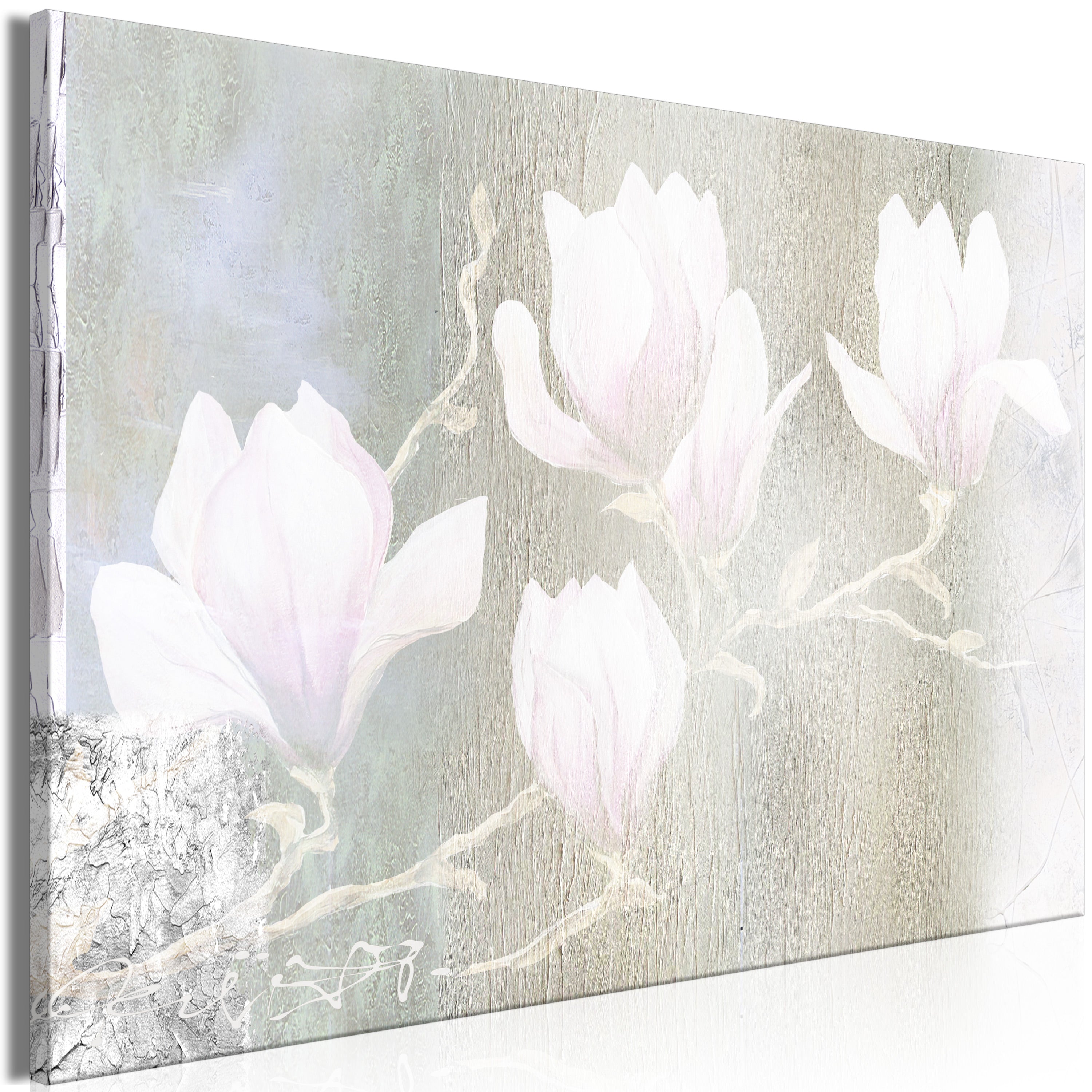 Canvas Print White Magnolias Wide (1 Part)