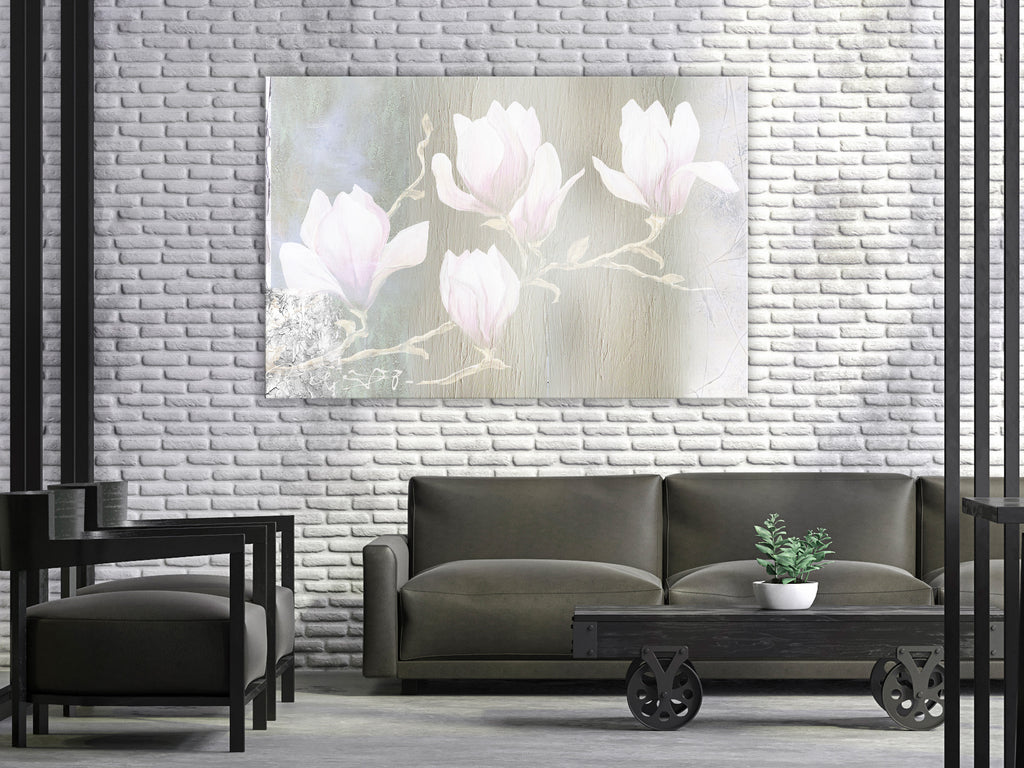 Canvas Print White Magnolias Wide (1 Part)