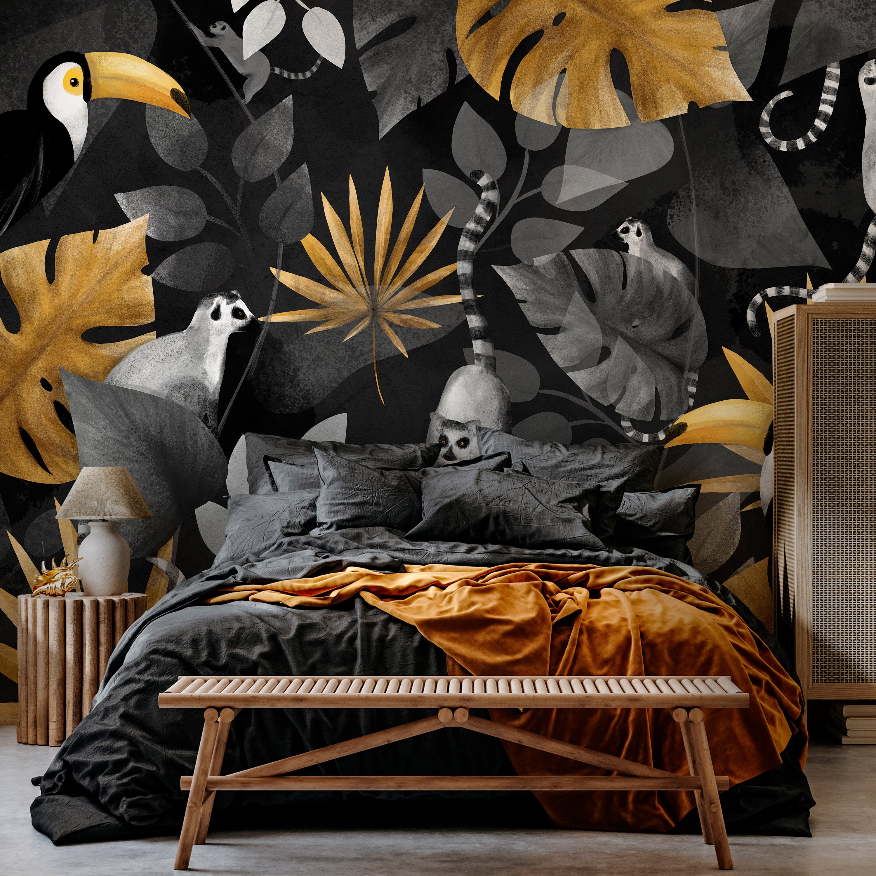 Wall Mural - Happy lemurs