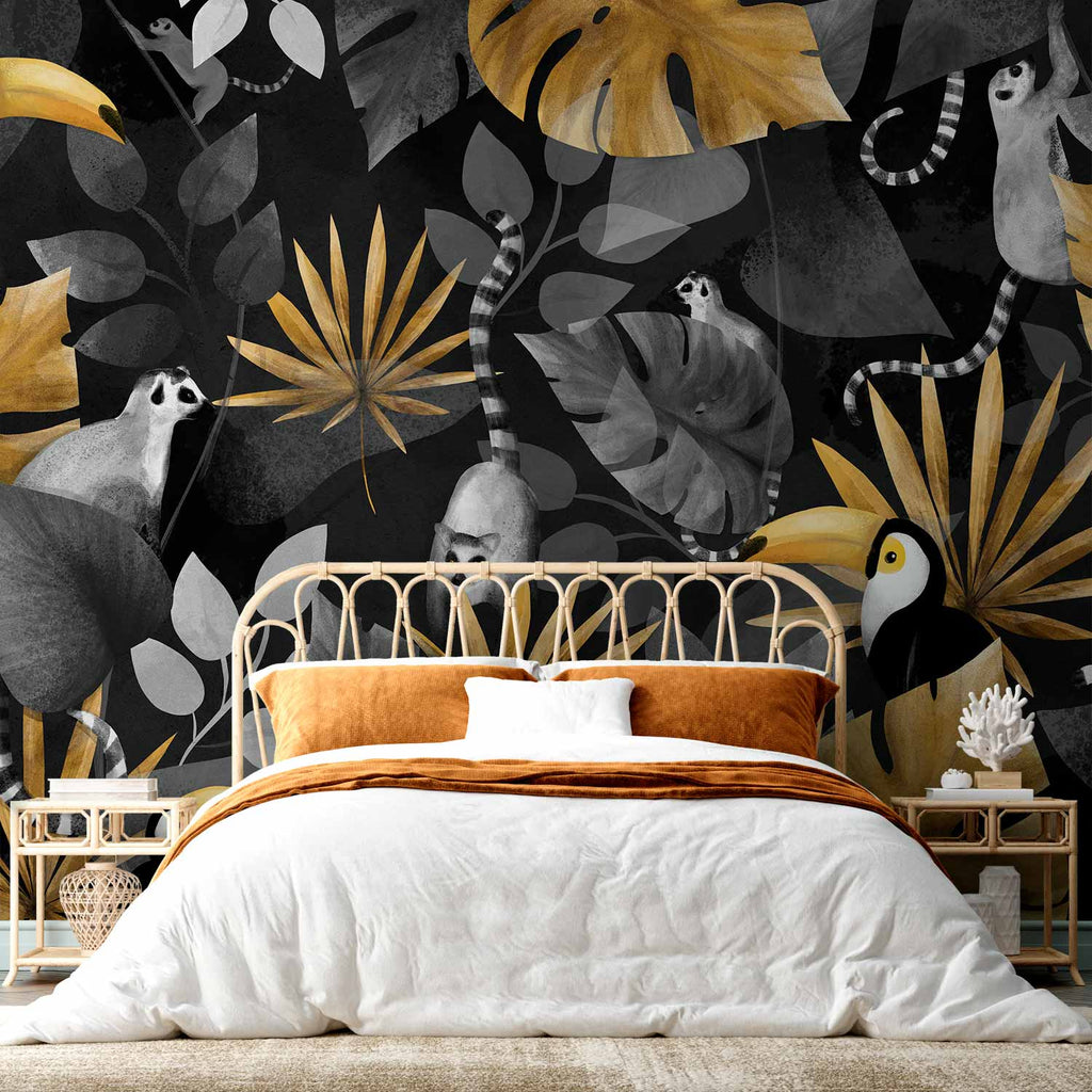 Happy Lemurs Tropical Wall Mural