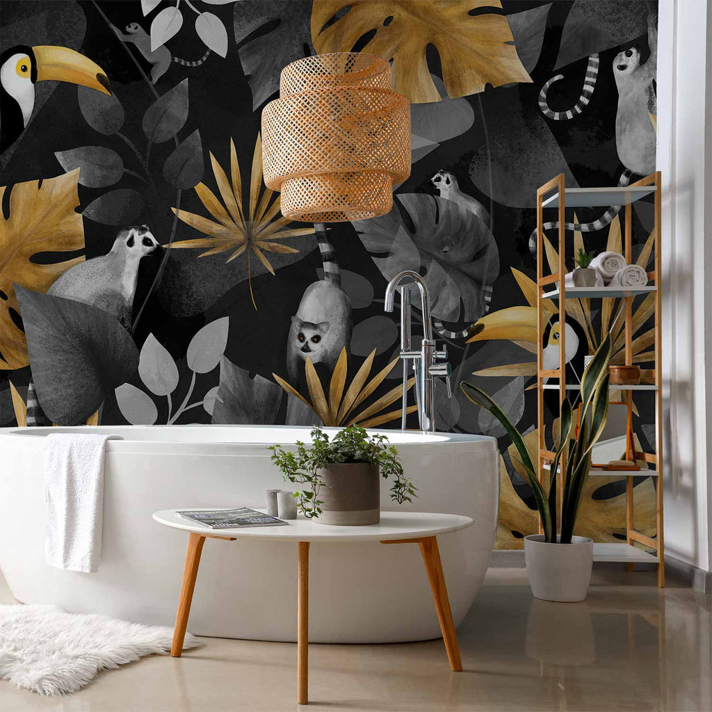 Happy Lemurs Tropical Wall Mural