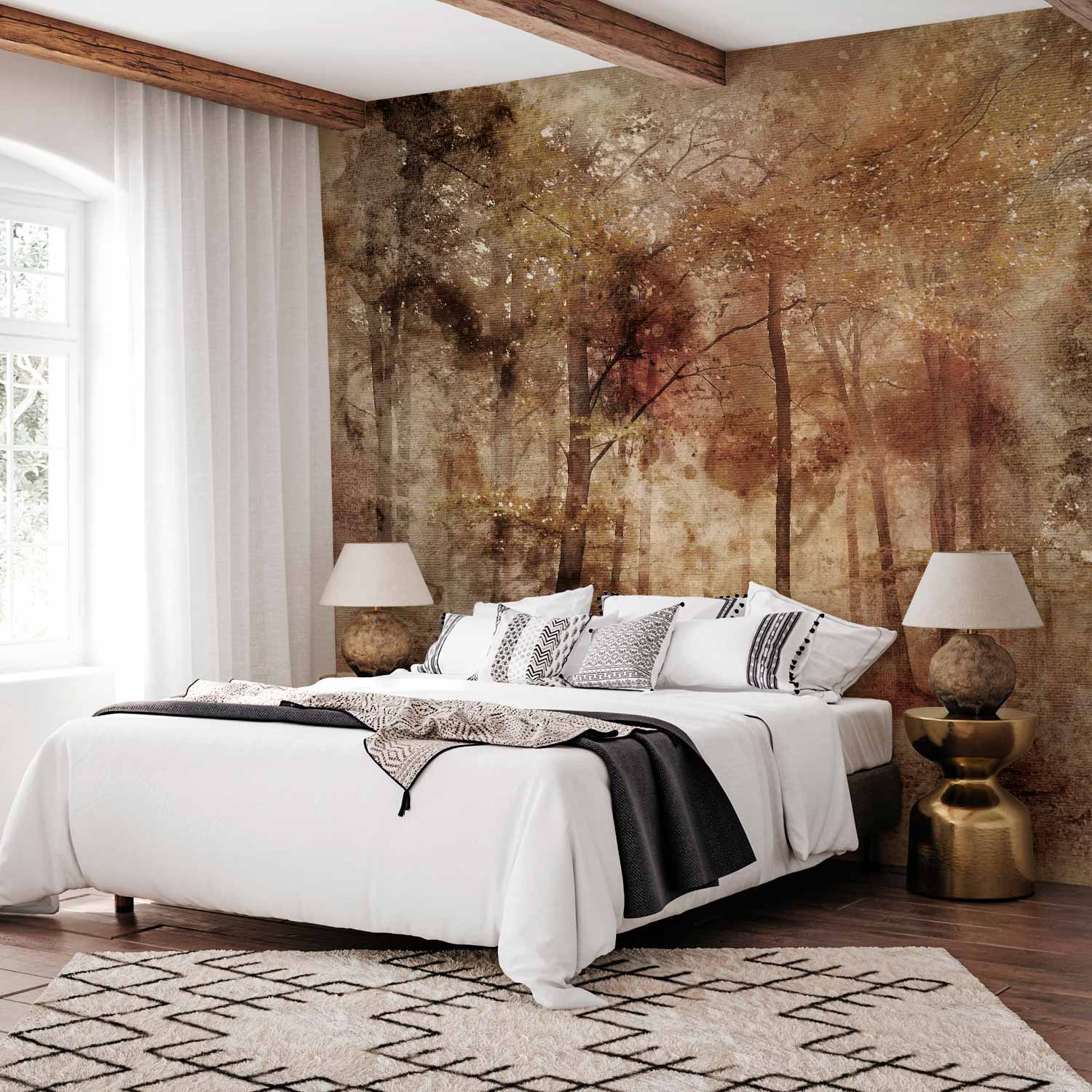 Misty Forest Landscape Wall Mural