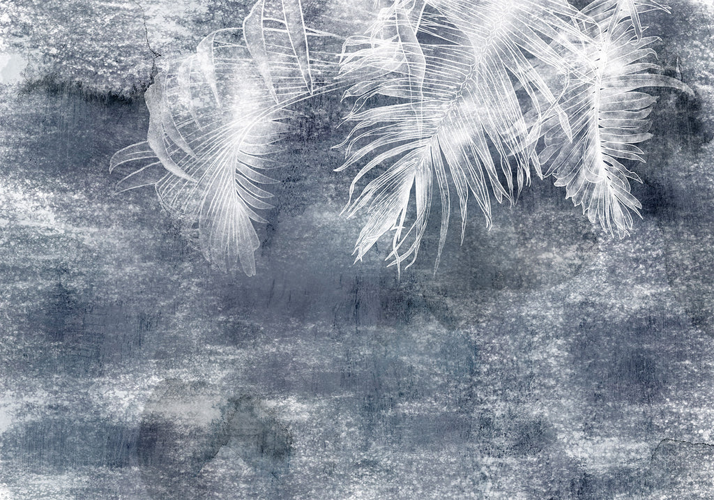 Wall Mural: Abstract Nature Leaves in Blue