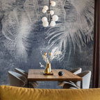 Wall Mural: Abstract Nature Leaves in Blue