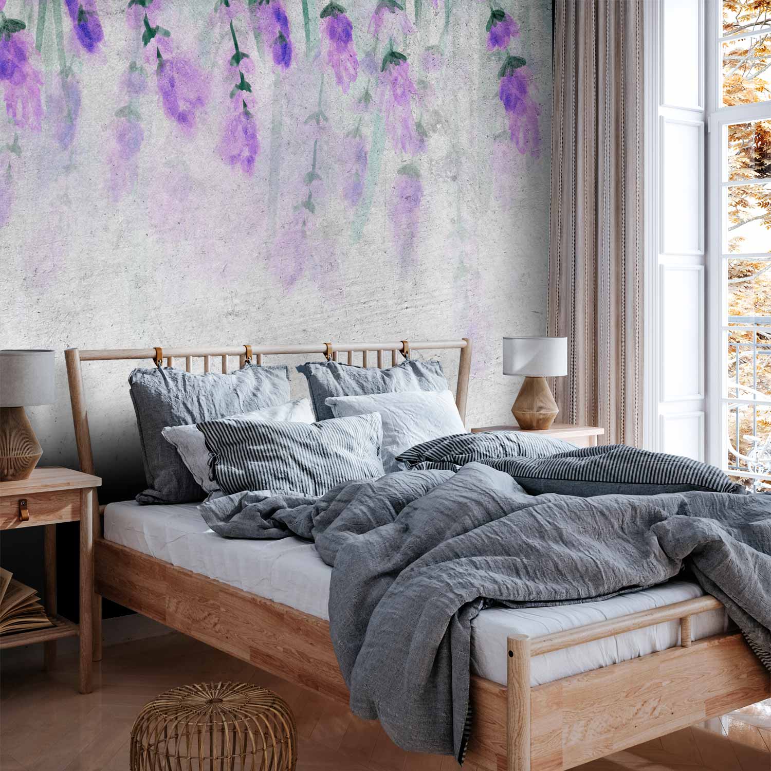 Lavender Watercolour Floral Wall Mural