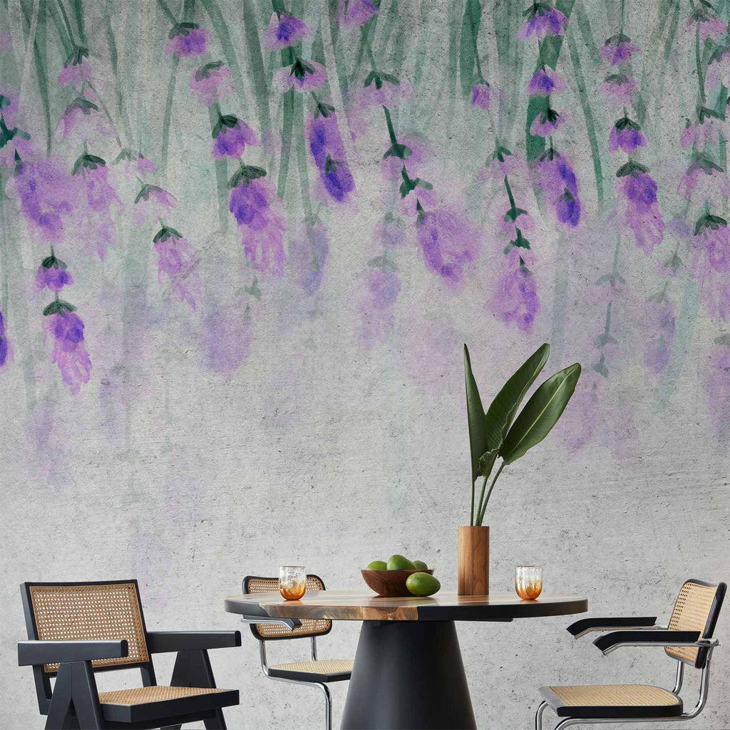 Lavender Watercolour Floral Wall Mural