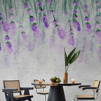 Lavender Watercolour Floral Wall Mural