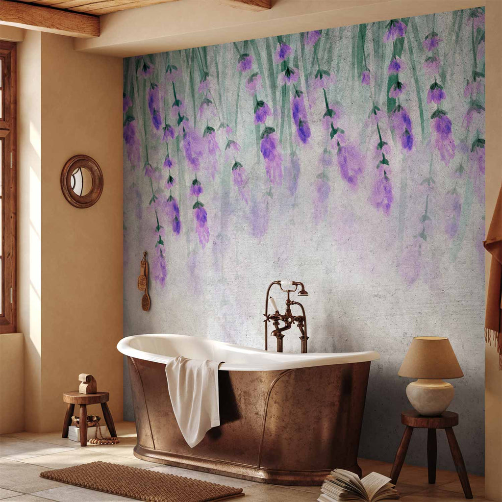 Lavender Watercolour Floral Wall Mural