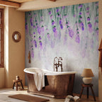 Lavender Watercolour Floral Wall Mural