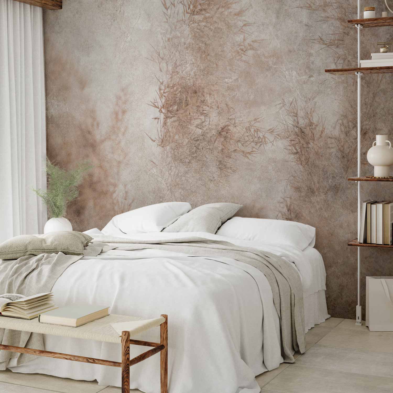 Windblown Wildflowers Vintage Wall Mural