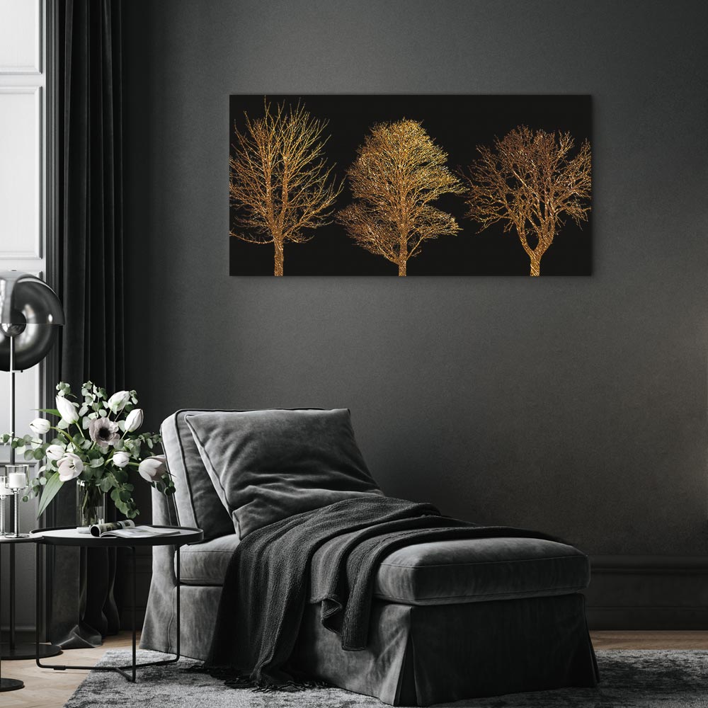 Golden Forest Landscape Canvas Print