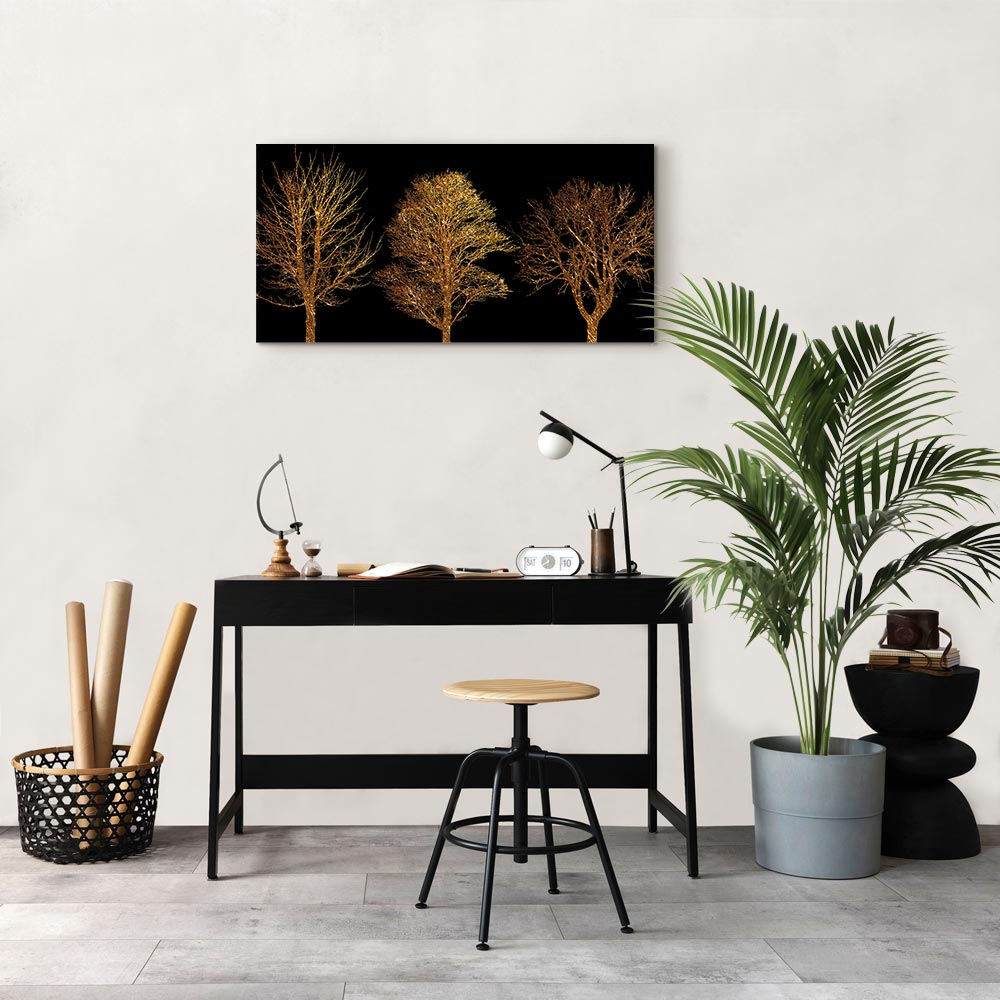 Golden Forest Landscape Canvas Print