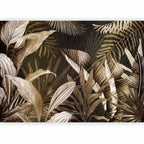 Wall Mural Nature Leaves Green Grey White