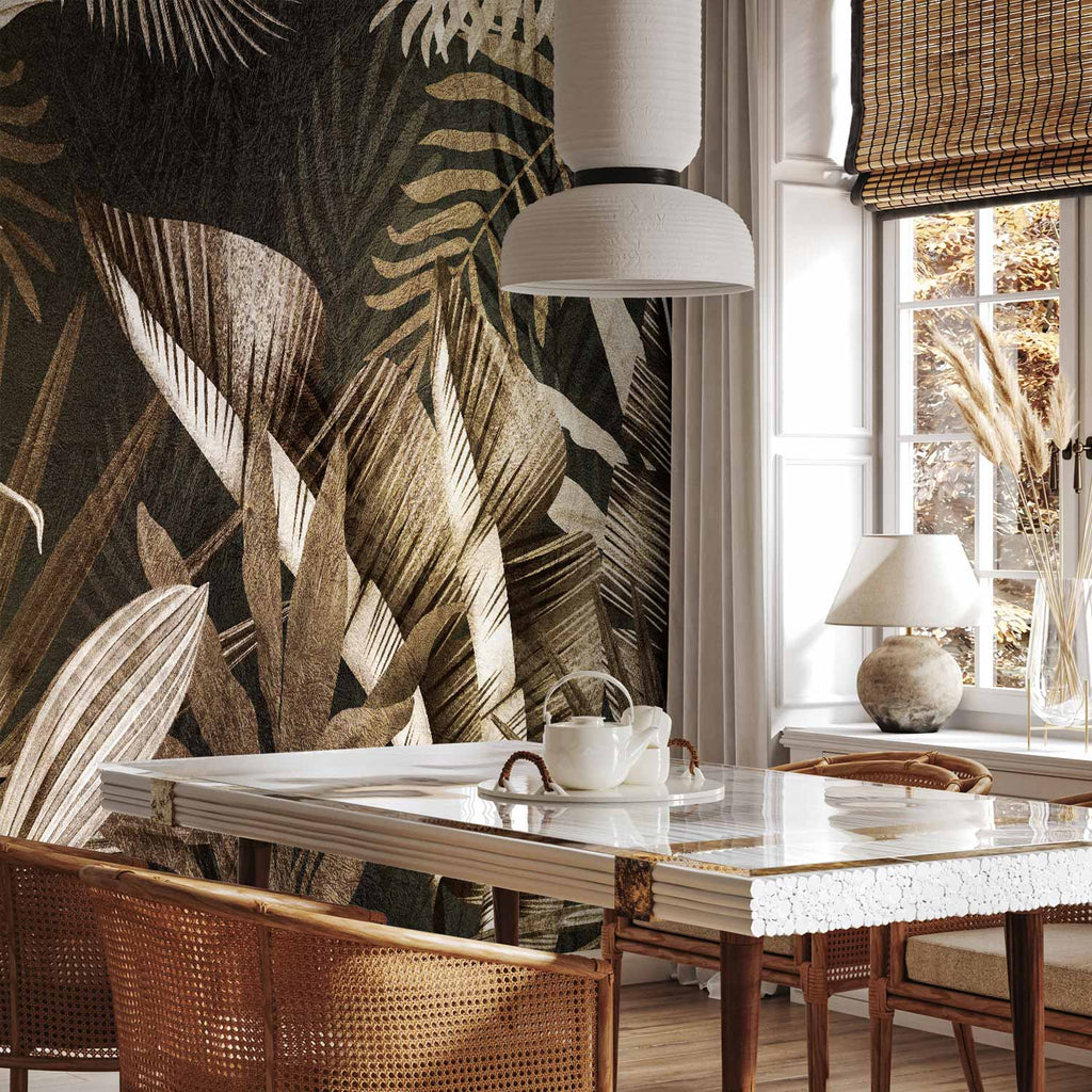 Frozen Leaves Nature Wall Mural