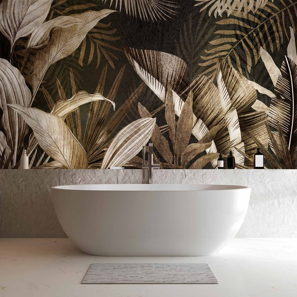 Frozen Leaves Nature Wall Mural