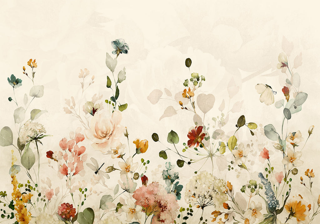 Wall Mural Spring Meadow Leaves