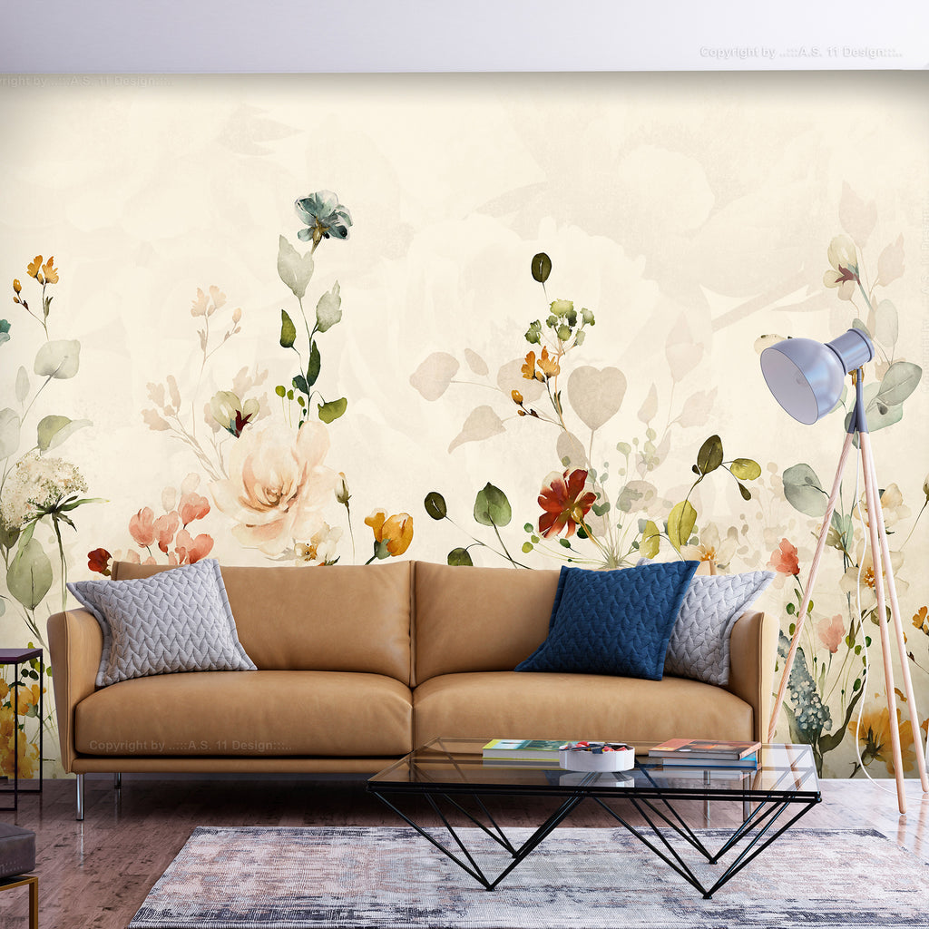 Wall Mural Spring Meadow Leaves