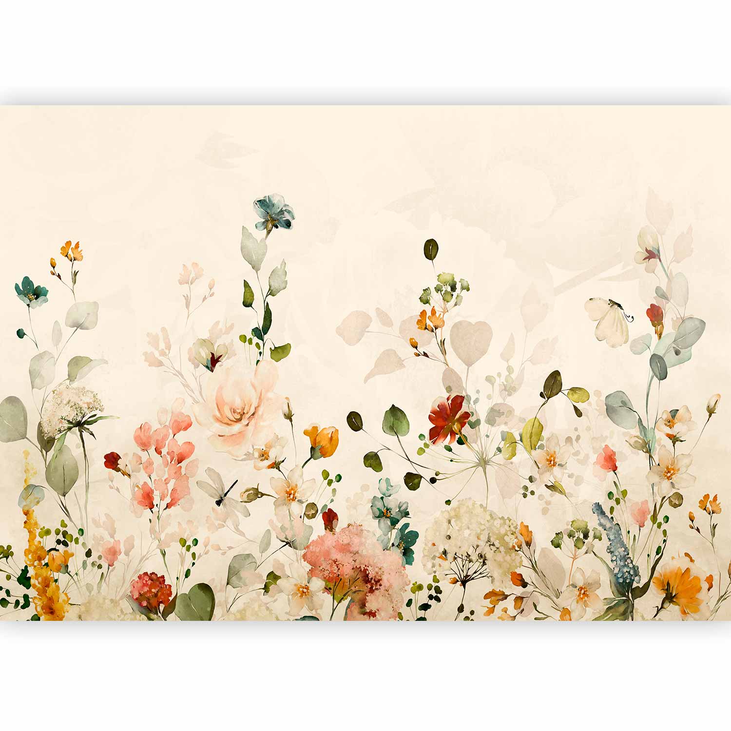 Wall Mural Spring Meadow Leaves