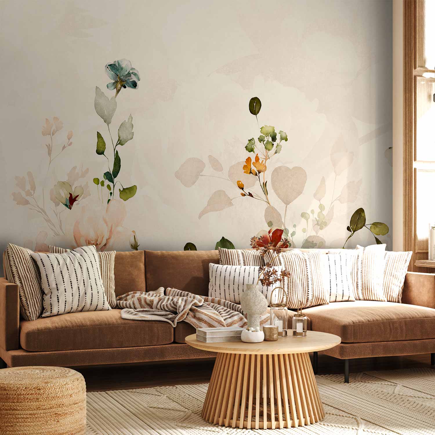 Wall Mural Spring Meadow Leaves