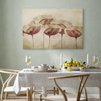 Beige Floral Wide Canvas Print