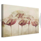 Beige Floral Wide Canvas Print