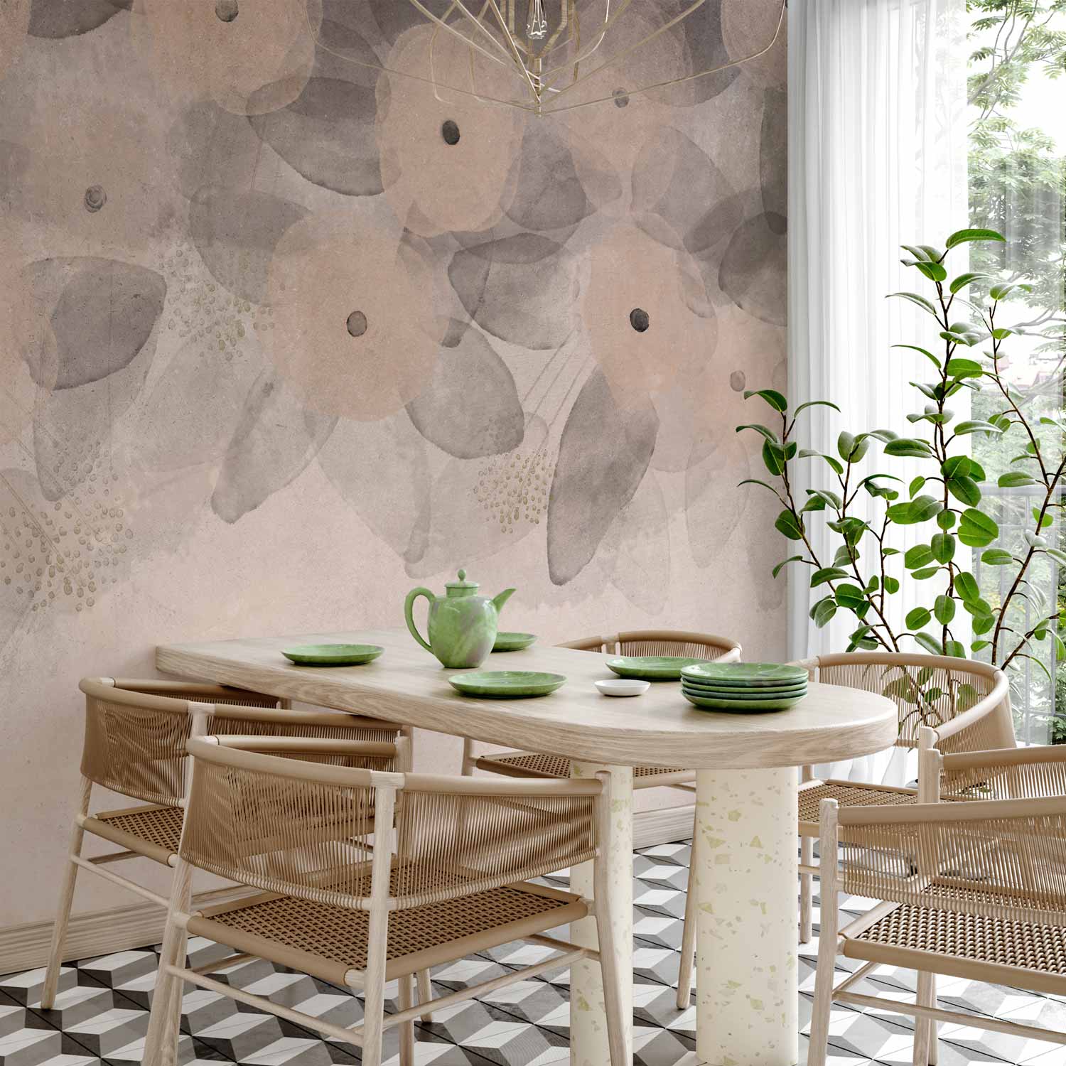 Minimalist Meadow Beige Textured Wall Mural