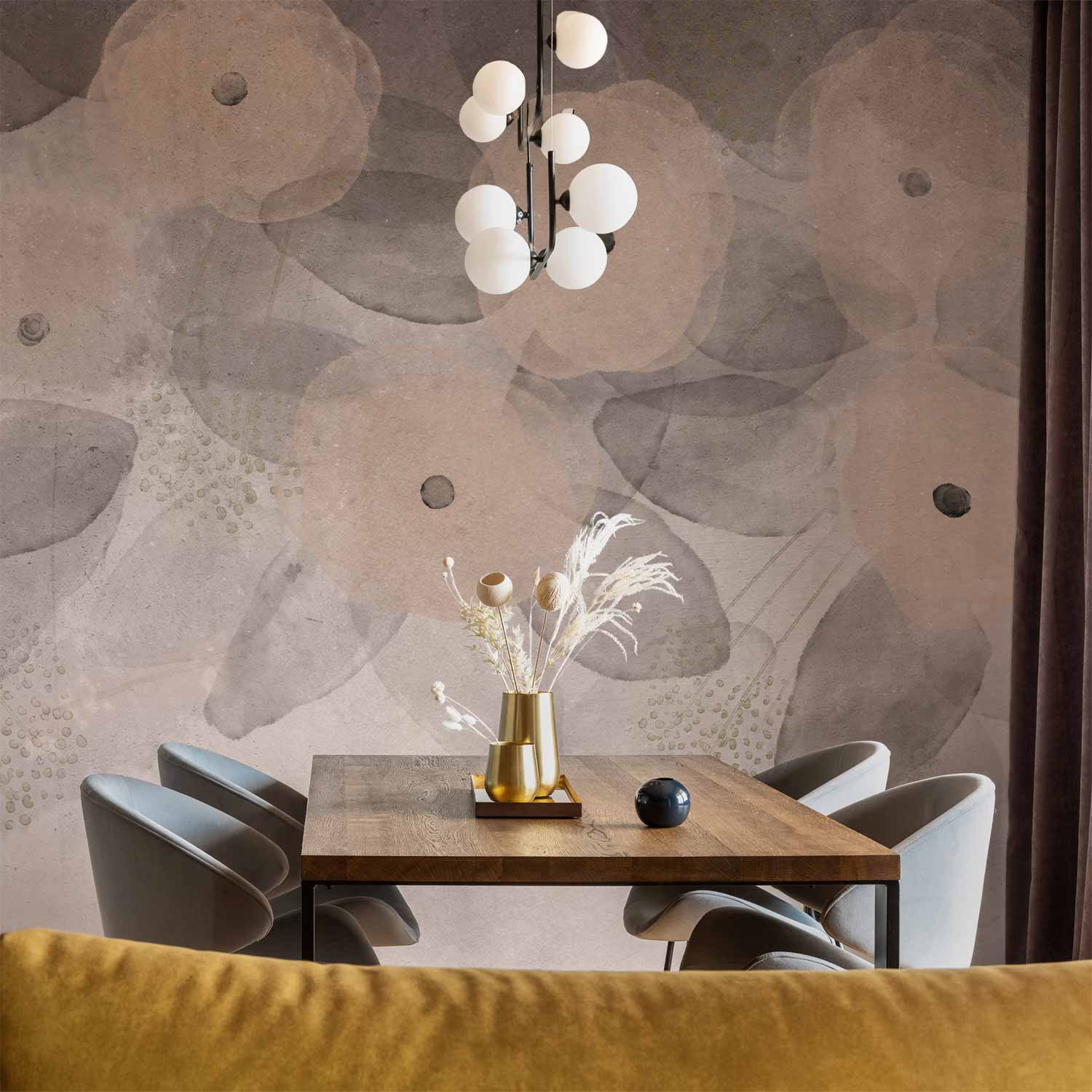 Wandbild – Minimalistische Wiese auf beigem, strukturiertem Hintergrund