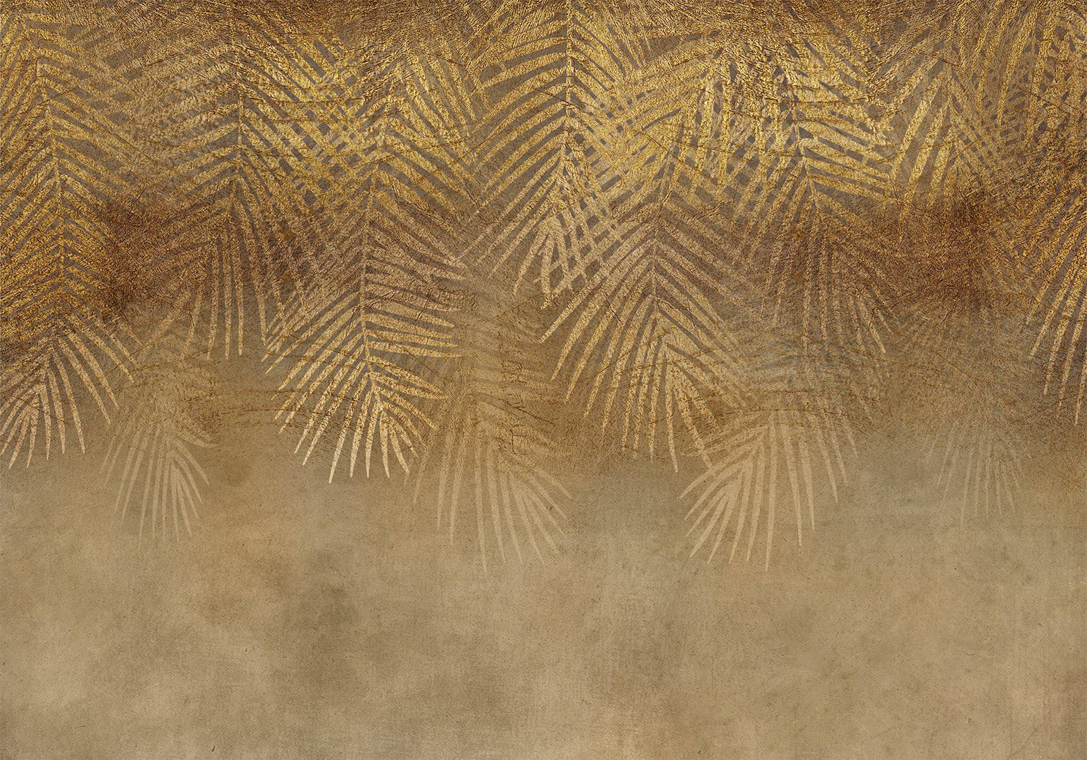 Wall Mural - Abstract Nature Leaves Beige Gold