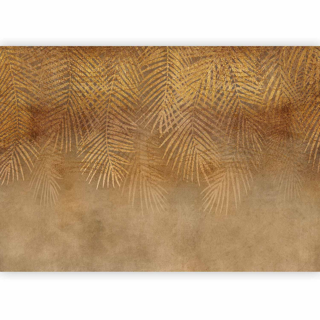 Wall Mural - Abstract Nature Leaves Beige Gold