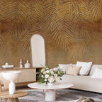 Wall Mural - Abstract Nature Leaves Beige Gold