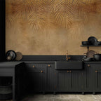 Wall Mural - Abstract Nature Leaves Beige Gold