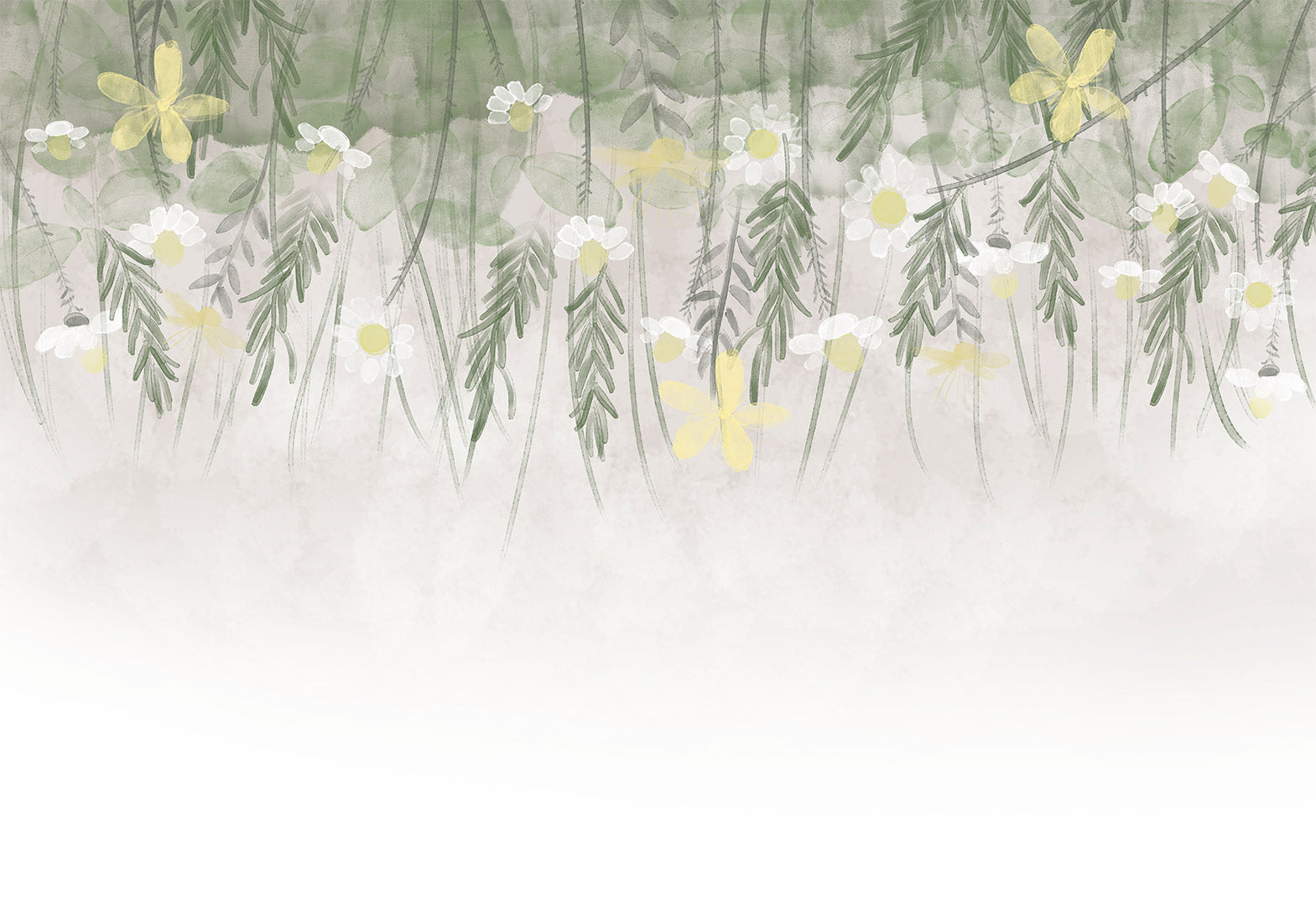 Wall Mural Home Herbarium Subtle Floral Watercolour