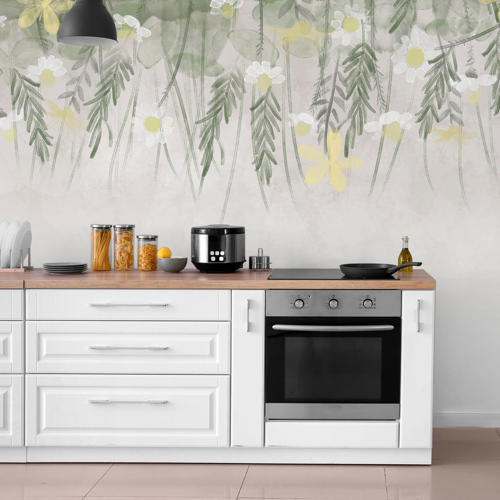 Wall Mural Home Herbarium Subtle Floral Watercolour