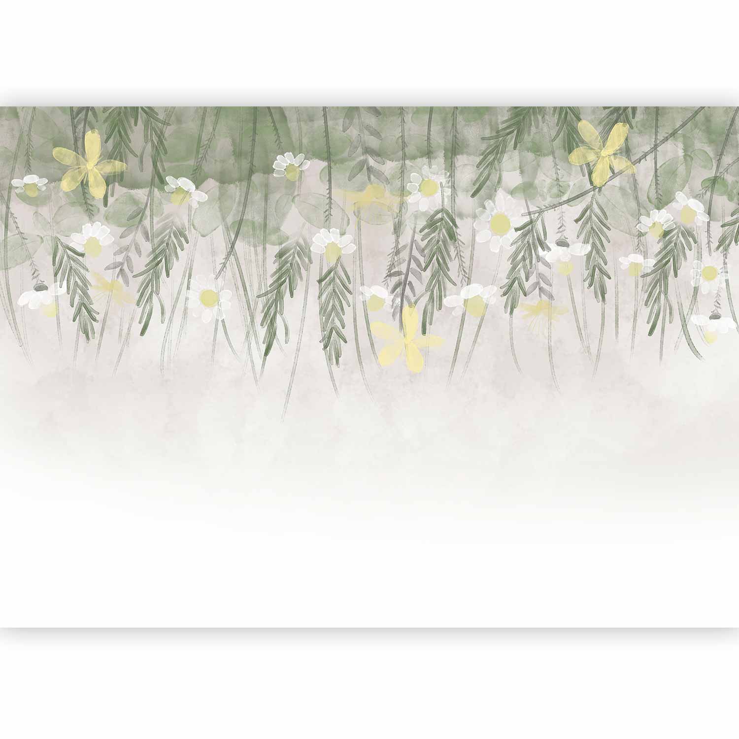 Wall Mural Home Herbarium Subtle Floral Watercolour
