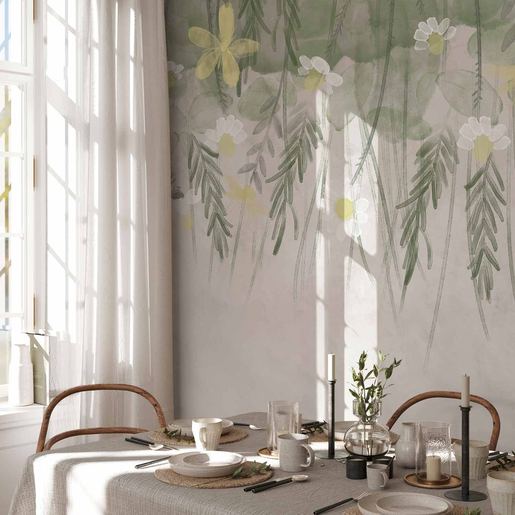 Watercolour Herbarium Floral Wall Mural