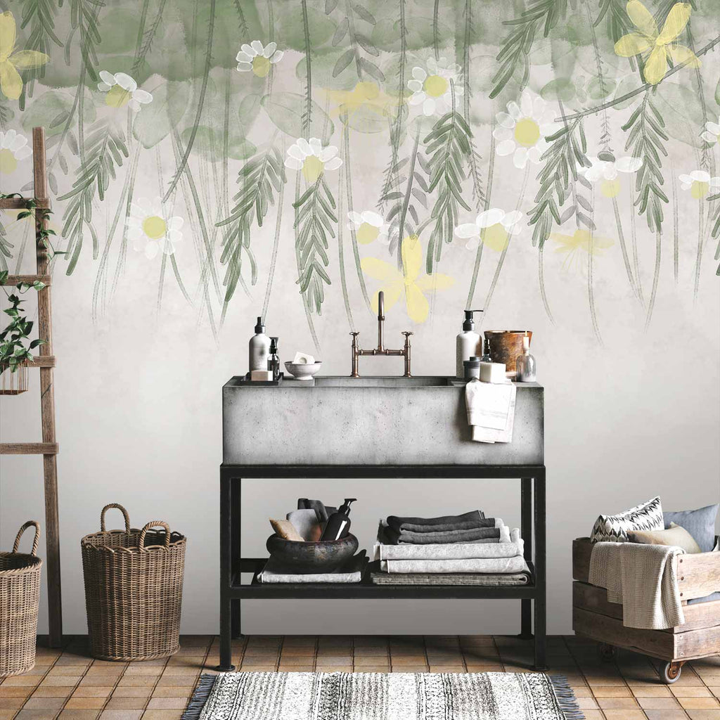 Watercolour Herbarium Floral Wall Mural