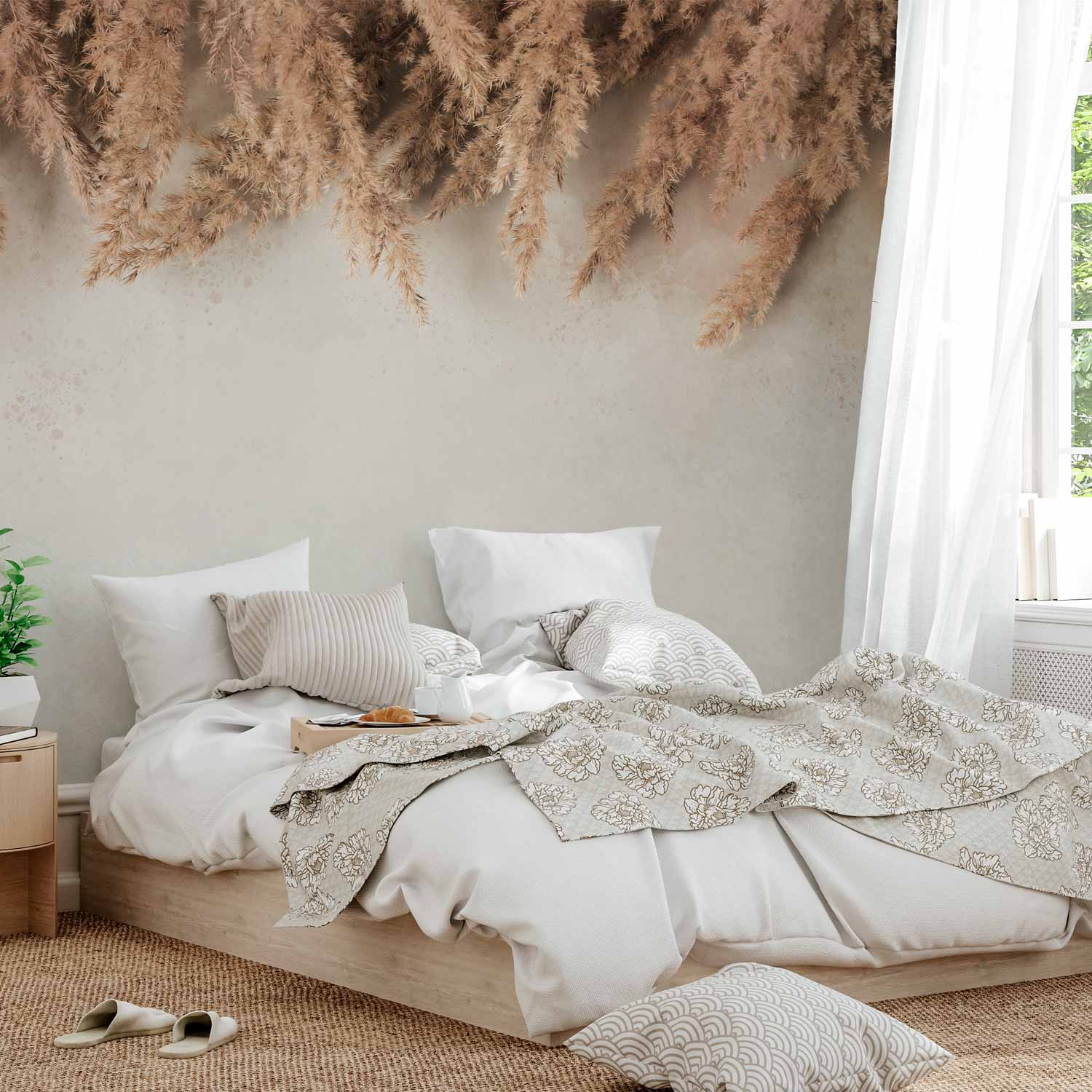 Peaceful Leaf Pattern Wall Mural