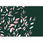 Wall Mural - Flowering Vine Leaves on Green Background