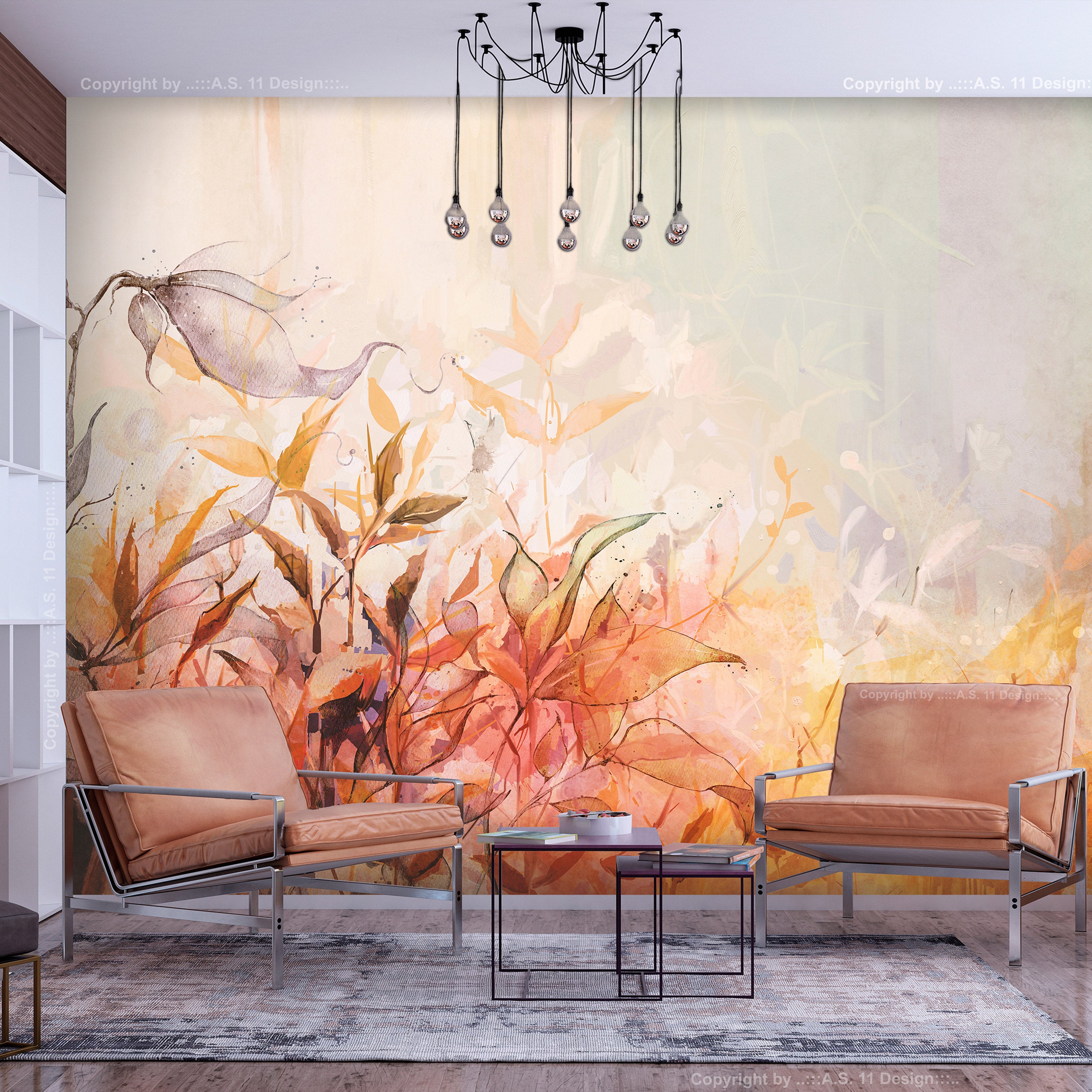 Wall Mural Leaves Flaming Meadow