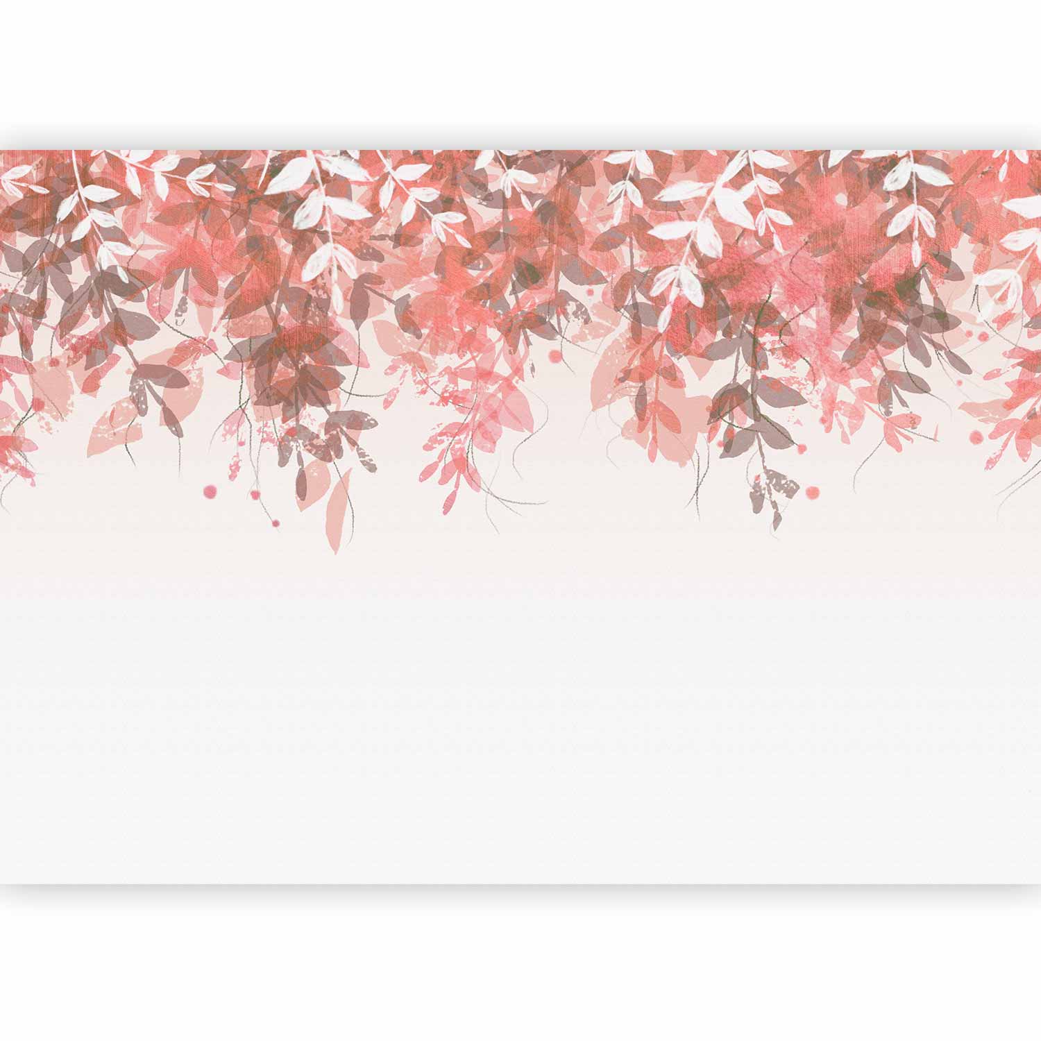Wall Mural Under vegetation with pink leaves