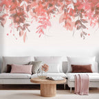Wall Mural Under vegetation with pink leaves