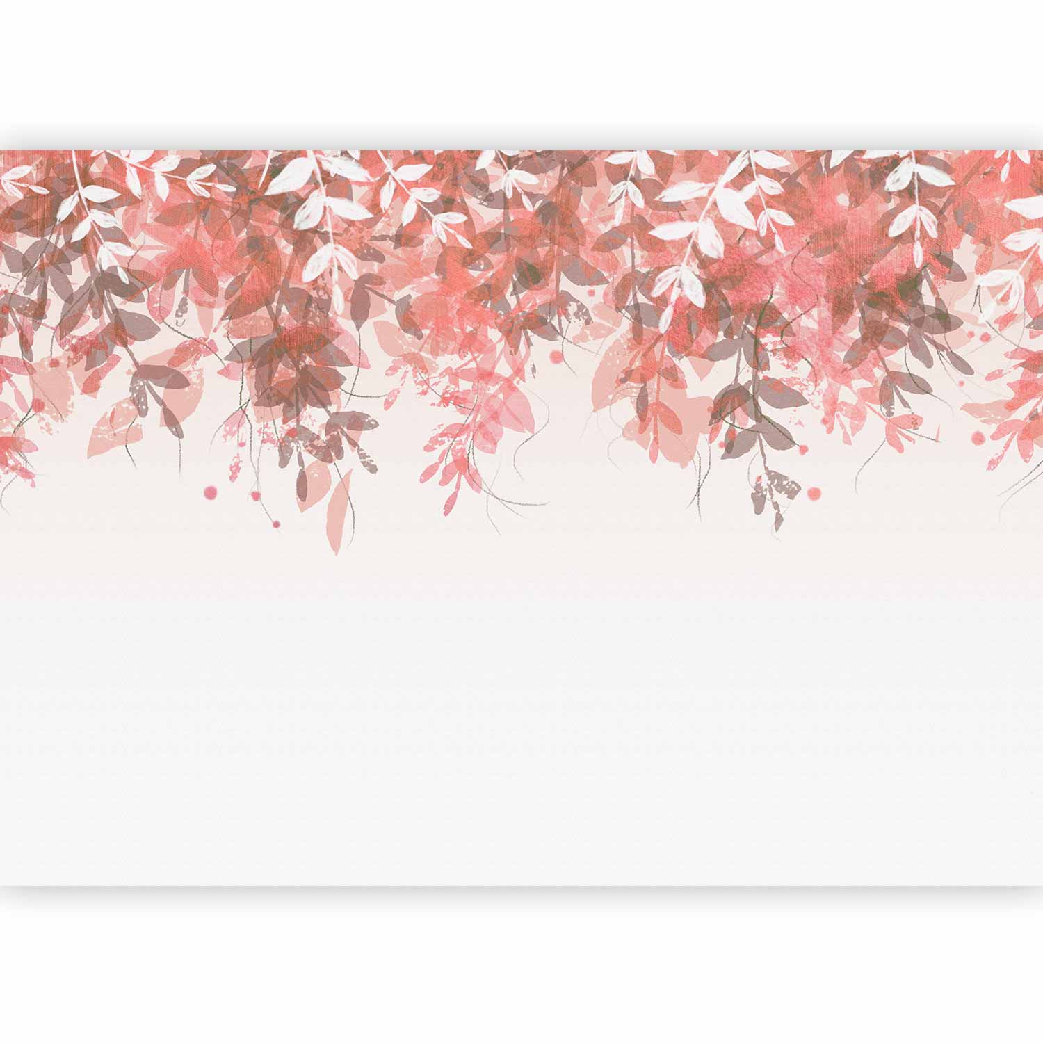 Wall Mural Under vegetation with pink leaves