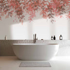 Pink Hanging Vine Leaves Nature Wall Mural