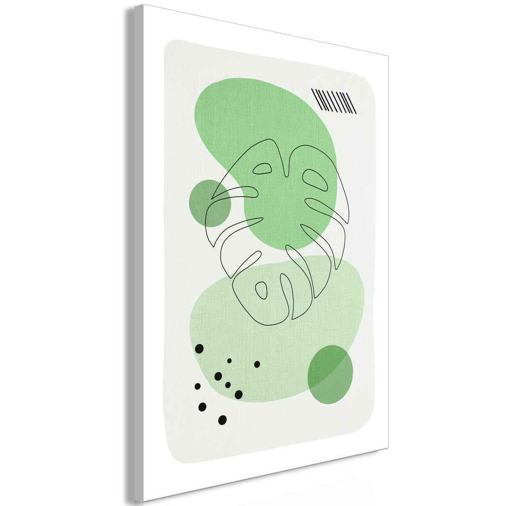 Leinwanddruck Monstera-Blätter, vertikal, Grün