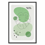 Monstera Line Art Green Canvas Print