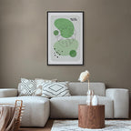 Monstera Line Art Green Canvas Print