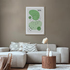 Monstera Line Art Green Canvas Print